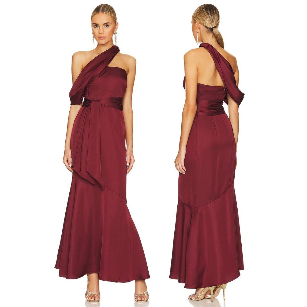 Significant Other Amal Maxi Dress Satin One Shoulder Prom Formal Gala Party 2